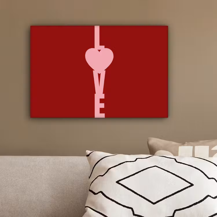 Love - Hart - Rood canvas 2cm klein -sfeer3