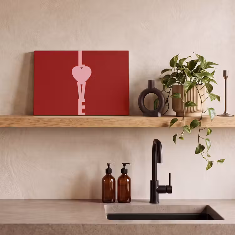Love - Hart - Rood canvas 2cm klein -closeup_print_DE