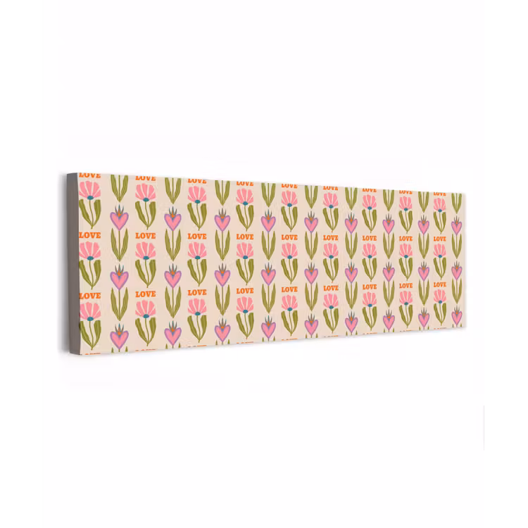 Love - Patroon - Bloemen - Hartjes canvas 2cm klein 828 -z3d