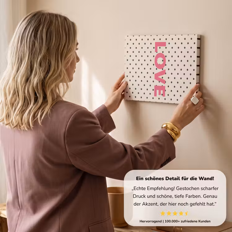Love - Stippen - Roze canvas 2cm klein -sfeer3