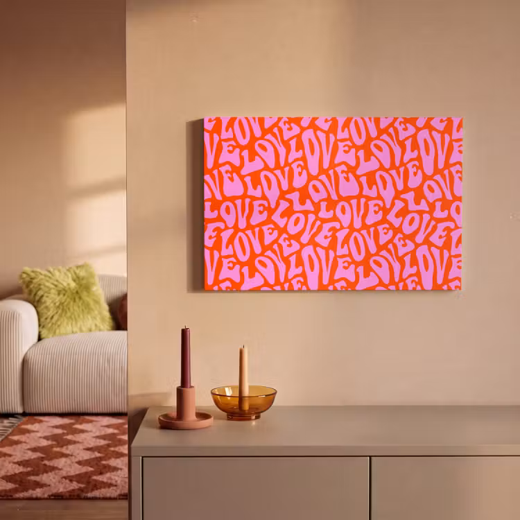 Love - Roze - Valentijn - Rood canvas 2cm klein 34 -sfeer1