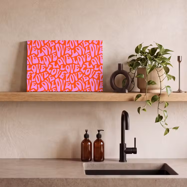 Love - Roze - Valentijn - Rood canvas 2cm klein 34 -sfeer3