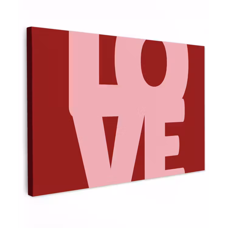 Love - Rood - Blokletters canvas 2cm klein -z3d