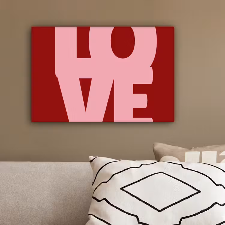 Love - Rood - Blokletters canvas 2cm klein -sfeer3