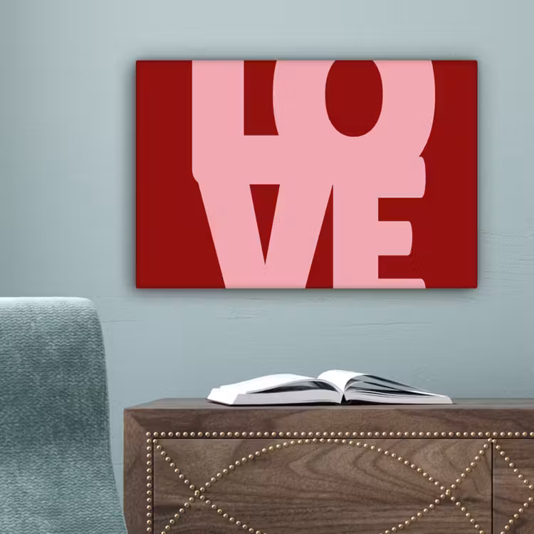 Love - Rood - Blokletters canvas 2cm klein -sfeer4