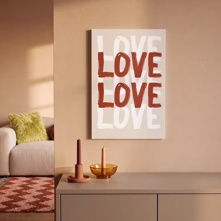 Love - Rood - Tekst canvas 2cm klein -sfeer1