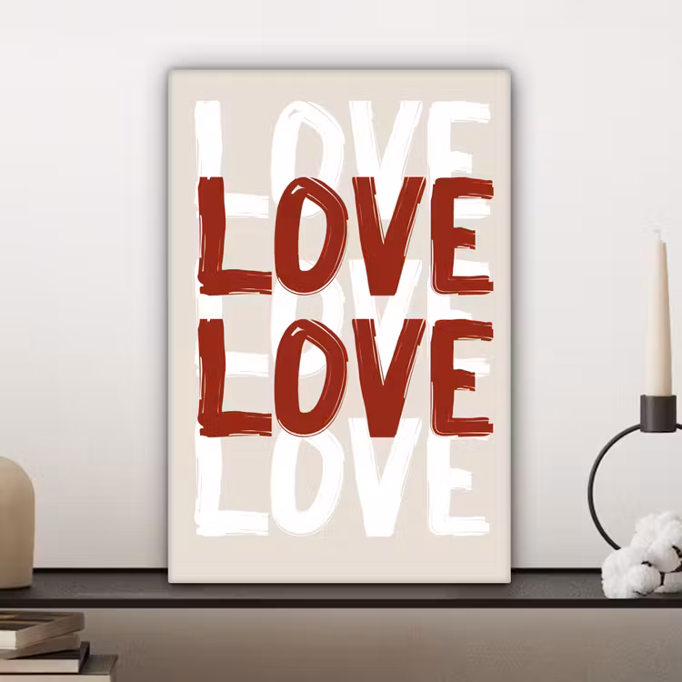 Love - Rood - Tekst canvas 2cm klein -sfeer6