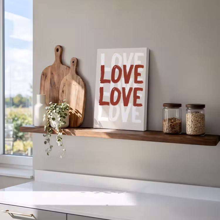 Love - Rood - Tekst canvas 2cm klein -closeup_print_DE