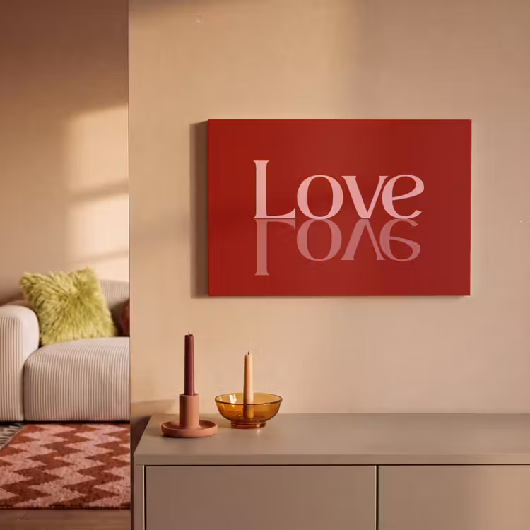 Love - Spiegeling - Rood canvas 2cm klein -sfeer1