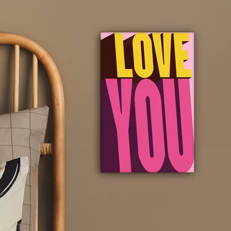 Love - Tekst - Roze - Valentijn canvas 2cm klein -sfeer6