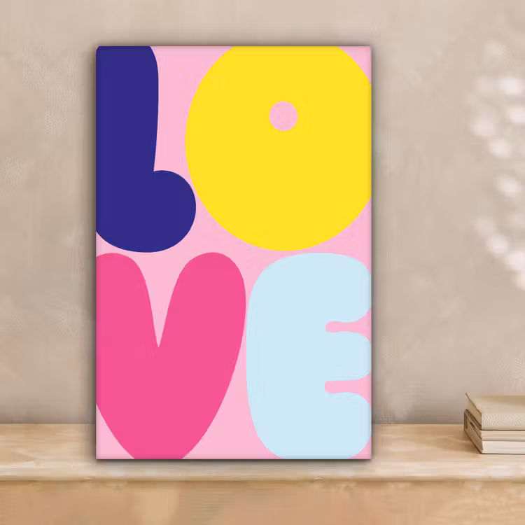Love - Valentijn - Kleurrijk canvas 2cm klein -sfeer1