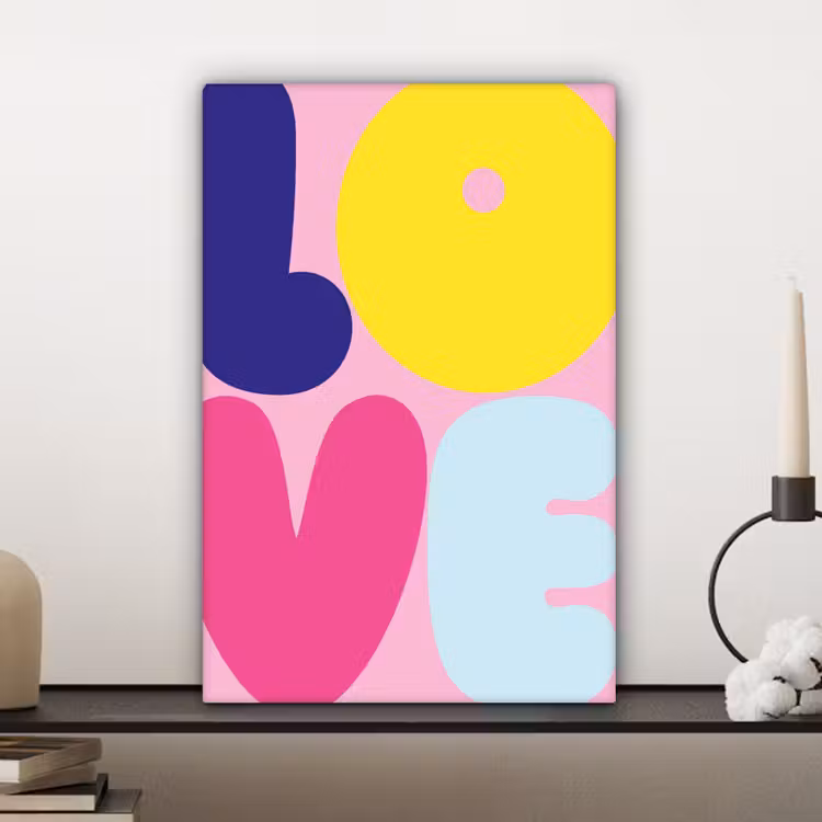 Love - Valentijn - Kleurrijk canvas 2cm klein -sfeer6