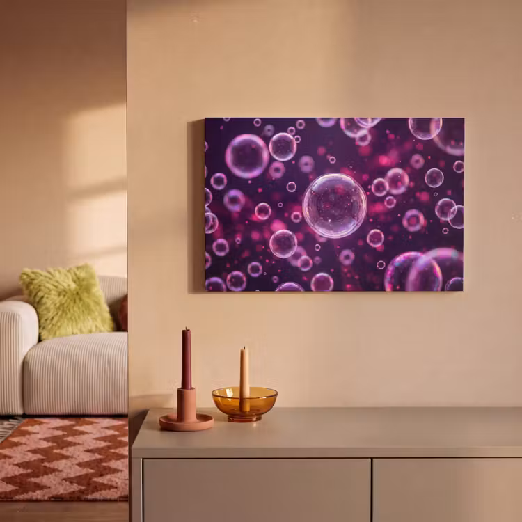 Paars - Bubbels - Schuim canvas 2cm klein -sfeer1