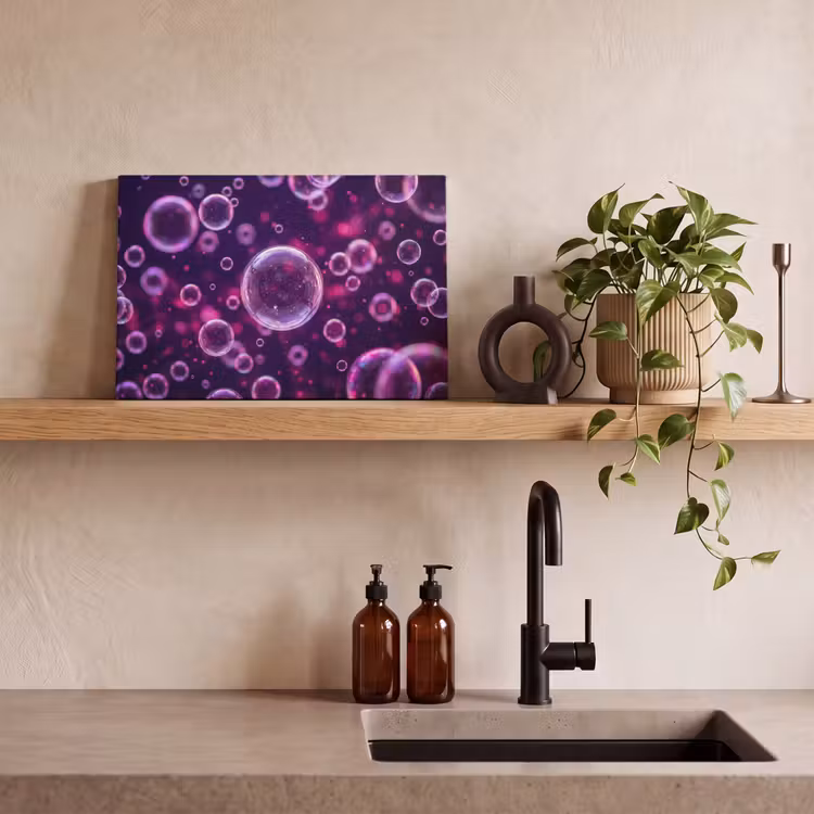 Paars - Bubbels - Schuim canvas 2cm klein -sfeer6