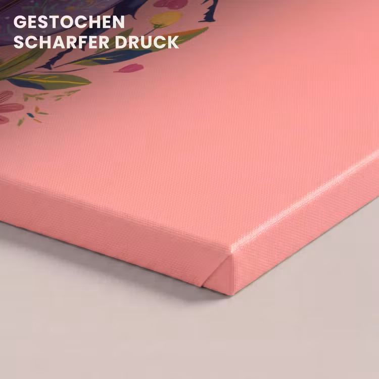 Paars - Kever - Stipjes - Bloemen canvas 2cm klein -uniquesellingpoint_afwerking-onlywow_DE