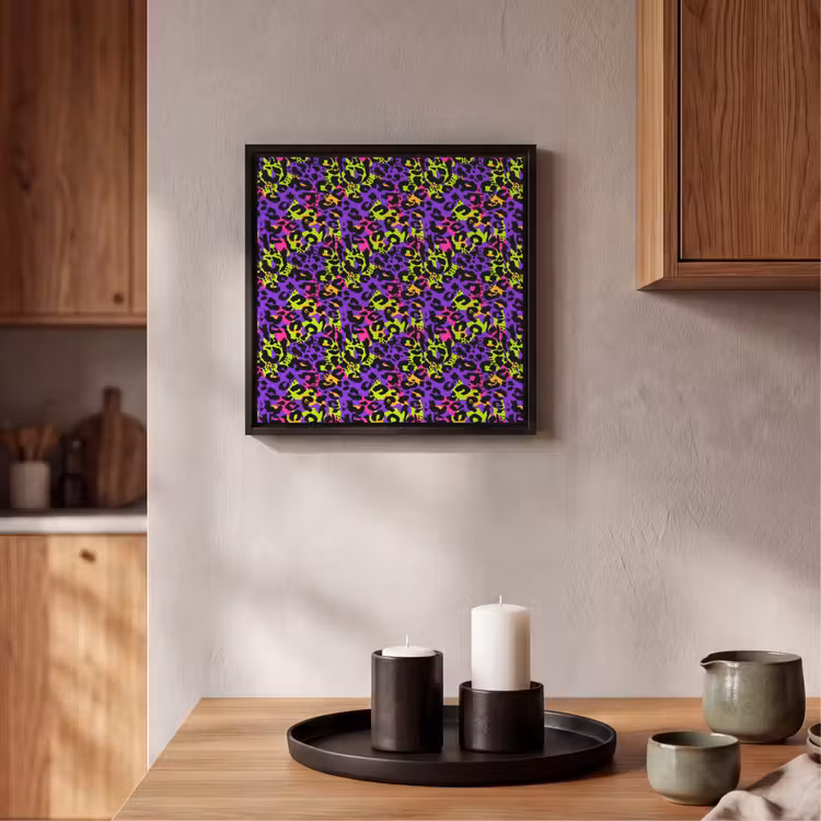 Paars - Neon - Dieren - Panter Canvas met baklijst klein 1124 -atmosphere_sfeer2_global