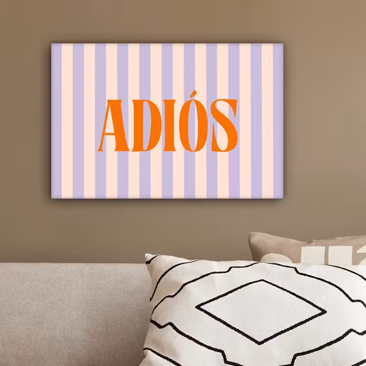 Lila - Oranje - Strepen - Adiós canvas 2cm klein -sfeer3