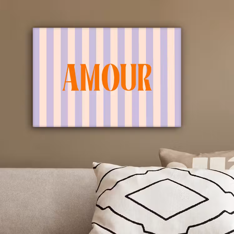 Lila - Oranje - Strepen - Amour canvas 2cm klein -sfeer3