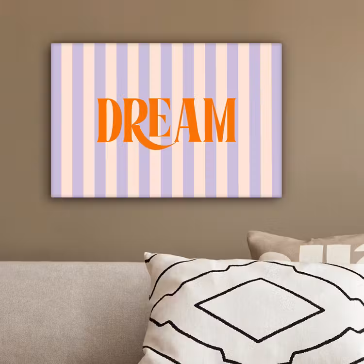 Lila - Oranje - Strepen - Dream canvas 2cm klein -sfeer3