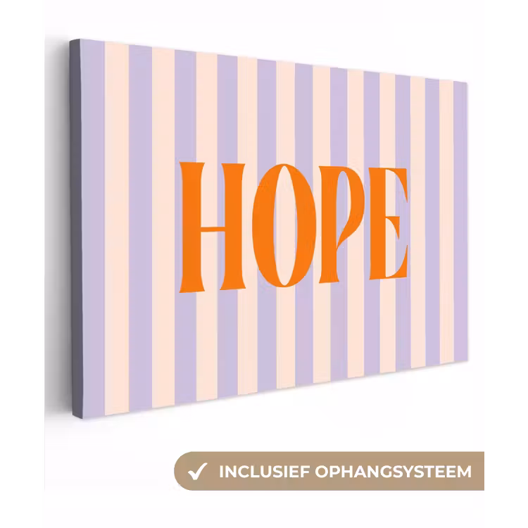 Lila - Oranje - Strepen - Hope canvas 2cm klein -3d