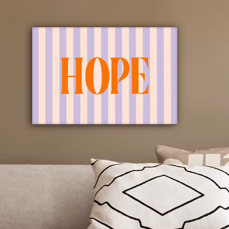 Lila - Oranje - Strepen - Hope canvas 2cm klein -sfeer3