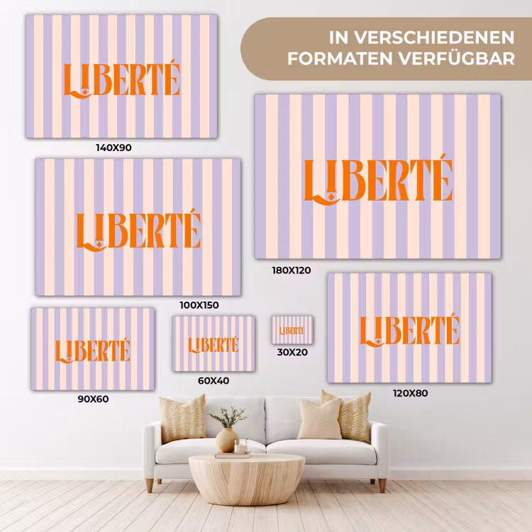 Lila - Oranje - Strepen - Liberté canvas 2cm klein -Xsfeer8_DE