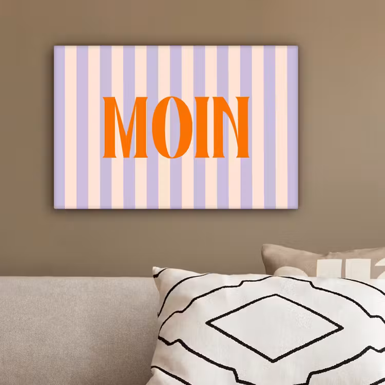 Lila - Oranje - Strepen - Moin canvas 2cm klein -sfeer3