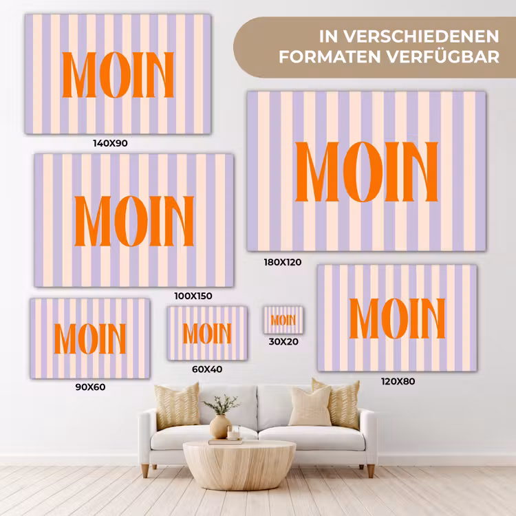 Lila - Oranje - Strepen - Moin canvas 2cm klein -Xsfeer8_DE