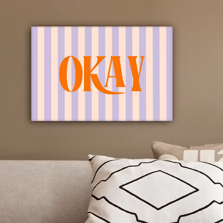 Lila - Oranje - Strepen - Okay canvas 2cm klein -sfeer3