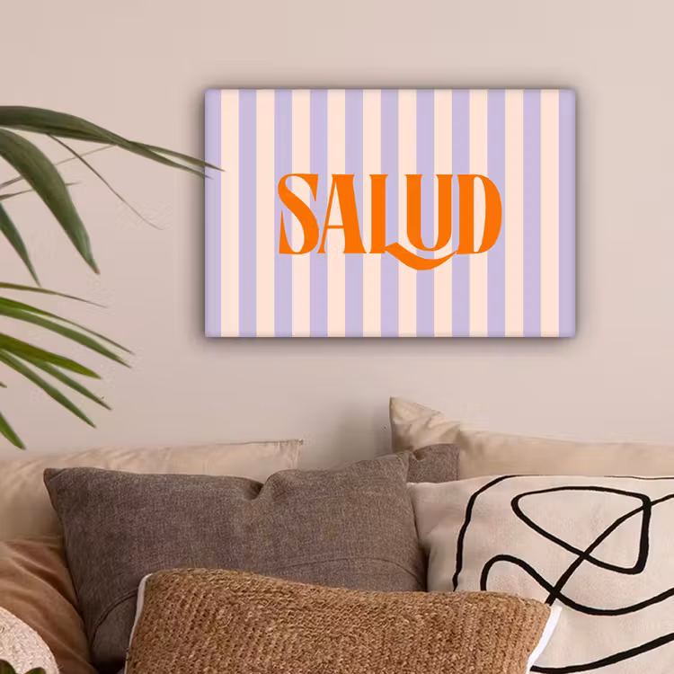 Lila - Oranje - Strepen - Salud canvas 2cm klein -sfeer1