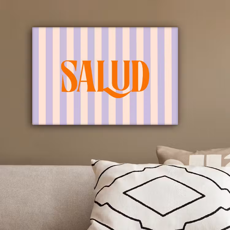 Lila - Oranje - Strepen - Salud canvas 2cm klein -sfeer3