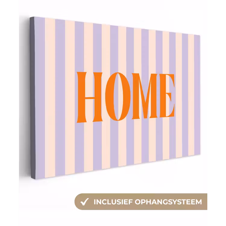 Lila - Oranje - Strepen - Home canvas 2cm klein -3d