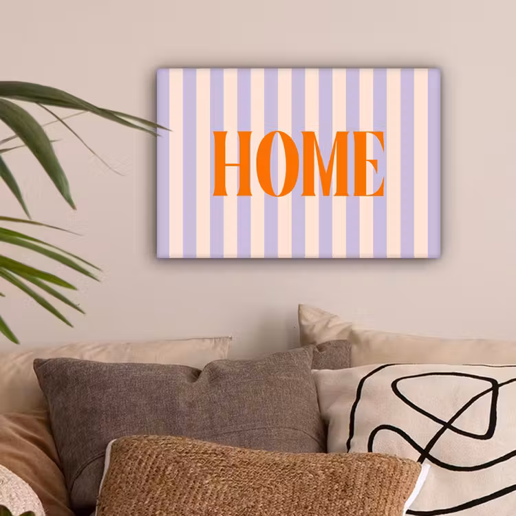 Lila - Oranje - Strepen - Home canvas 2cm klein -sfeer1