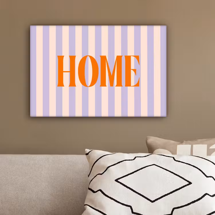 Lila - Oranje - Strepen - Home canvas 2cm klein -sfeer3