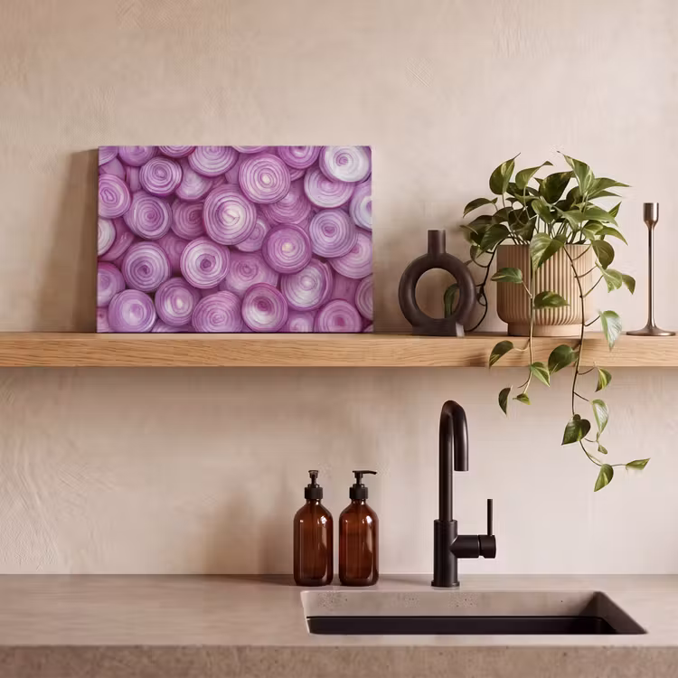 Paars - Uien - Close up canvas 2cm klein -sfeer3