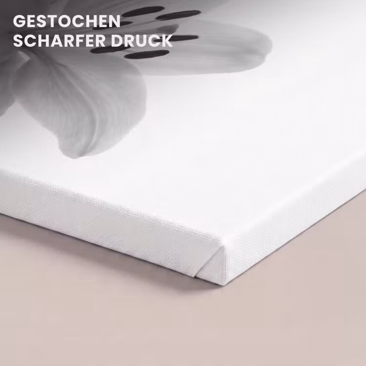 Lelies - Elegant - Zwart - Wit canvas 2cm klein -closeup_print_DE