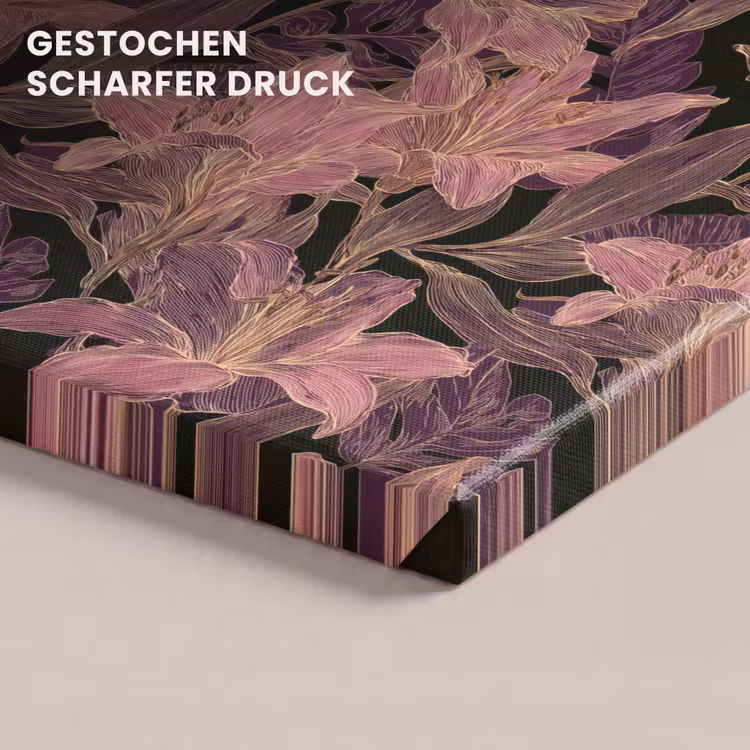 Lelies - Patroon - Paars - Goud canvas 2cm klein 34 -uniquesellingpoint_afwerking-onlywow_DE