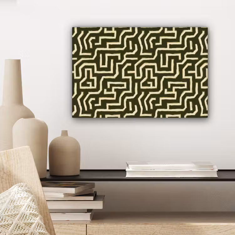 Lijnen - Abstract - Groen canvas 2cm klein 34 -closeup_print_DE