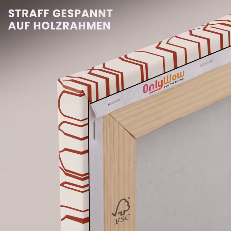 Lijnen - Abstract - Rood - Beige canvas 2cm klein 34 -uniquesellingpoint_afwerking-onlywow_DE