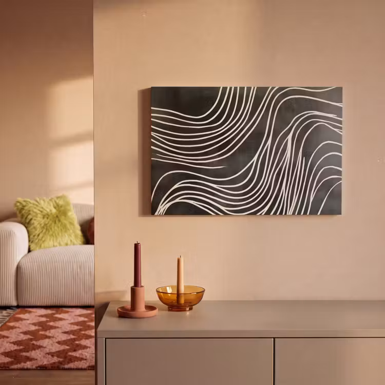Lijnen - Patroon - Abstract - Wit canvas 2cm klein -sfeer1
