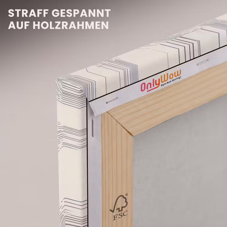 Lijnen - Patroon - Beige - Minimalistisch canvas 2cm klein 34 -uniquesellingpoint_afwerking-onlywow_DE