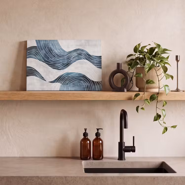 Lijnen - Golven - Abstract - Grijs canvas 2cm klein -closeup_print_DE