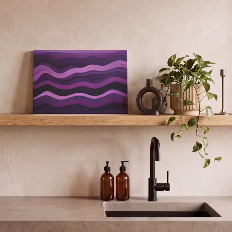 Lijnen - Golven - Paars - Abstract canvas 2cm klein -closeup_print_DE