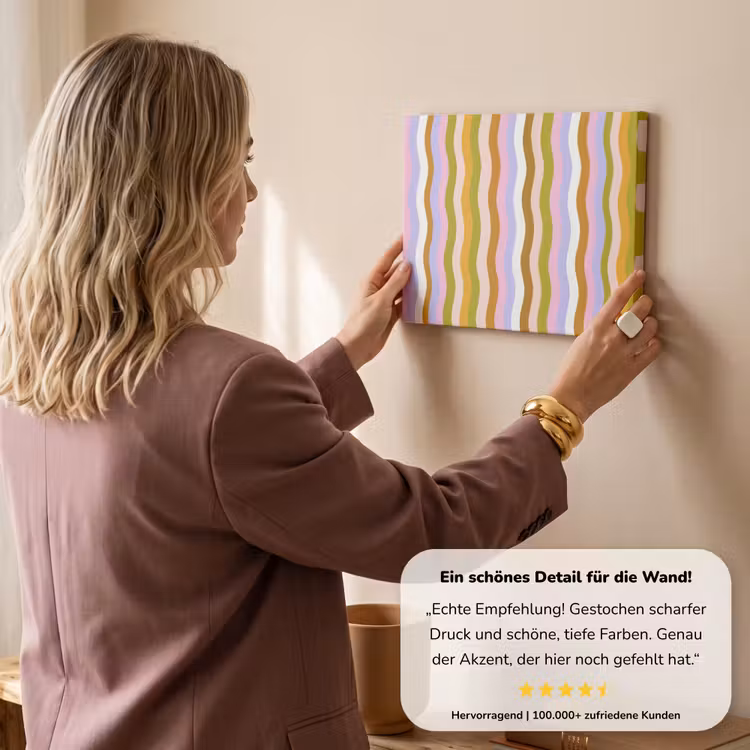 lijnen - Golven - Pastelkleuren - Patroon canvas 2cm klein -Xsfeer7_DE