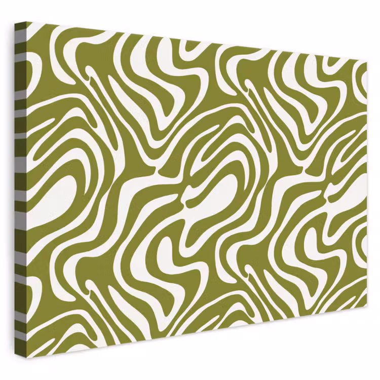 Lijnpatroon - Groen - Organisch canvas 2cm klein 34 -3d