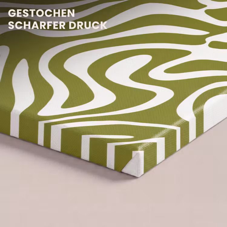 Lijnpatroon - Groen - Organisch canvas 2cm klein 34 -closeup_print_DE