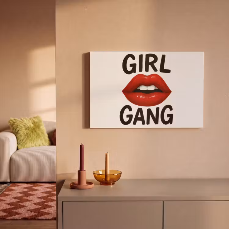 Lip - Girl - Rood - Letters canvas 2cm klein -sfeer1