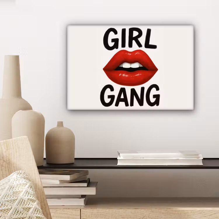 Lip - Girl - Rood - Letters canvas 2cm klein -closeup_print_DE