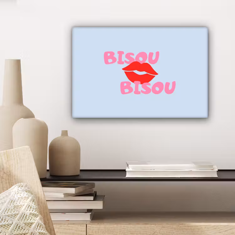 Lippen - Bisou - Blauw canvas 2cm klein -closeup_print_DE