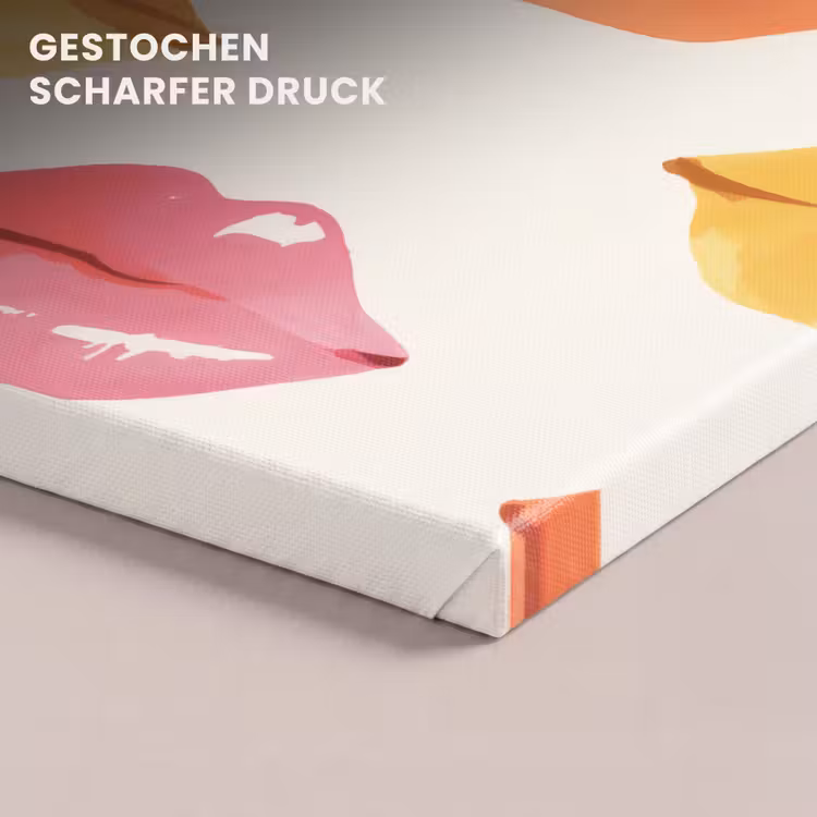 Lippen - Kleurrijk - Glanzend canvas 2cm klein -closeup_print_DE
